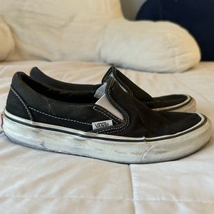 black slip on vans.